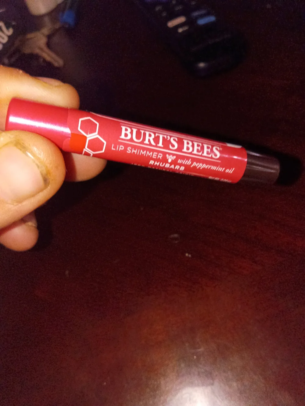 Burt's Bees Lip Shimmer Stick - Rhubarb